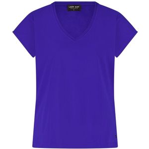 Lady Day - Mira - Shirt - Cobalt Blue - Korte Mouw - V-hals