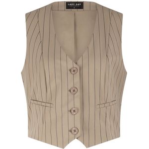 Lady Day - Vest - Beige - Krijtstreep Ontwerp - Polyamide