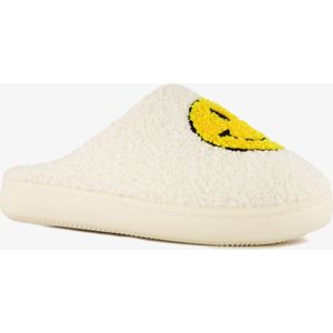 Thu!s - Dames Pantoffels - Wit - Teddy - Met Smiley