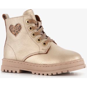 Groot - Veterboots - Goudkleurig - Leren - Met Hartje
