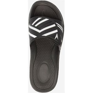 Dutchy heren badslippers met klittenband zwart wit - Maat 44