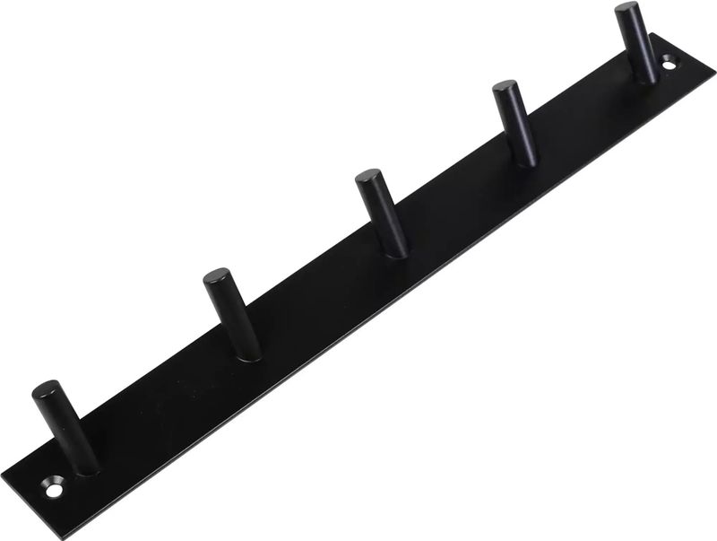 Benson Wand kapstok - 5 ophang haken - RVS - 32 x 3,6 cm - ruimtebesparend