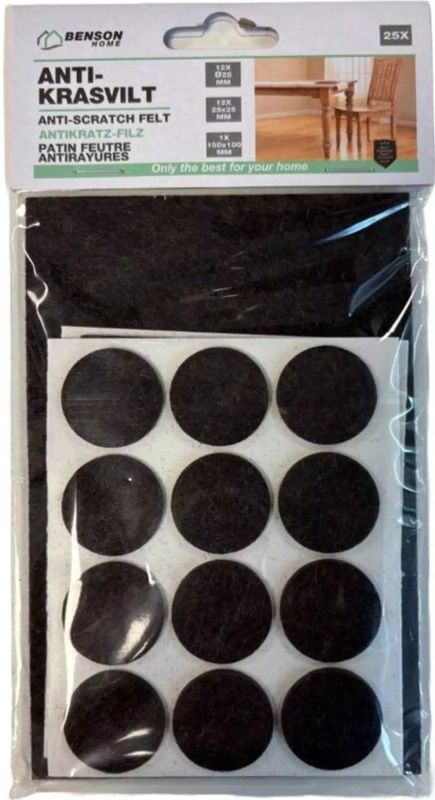 Benson - Antikrasvilt - Zelfklevend - 25x Stuks - Bruin - Meubelviltjes