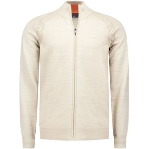 NZA vest Oakley beige gemeleerd normale fit katoen