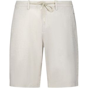 NZA - Stripe Korte Broek - Crème - 55% Linnen 45% Katoen