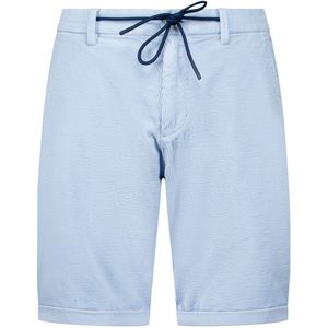 New Zealand katoenen korte broek effen lichtblauw rib