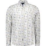NZA - Ecru katoenen stretch overhemd met bloemenprint