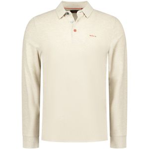 New Zealand - Auckland - Poloshirt - Light Clay Melange - Lange Mouwen