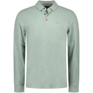 NZA - Poloshirt - Soft Green Melange - Lange Mouwen - Mannen