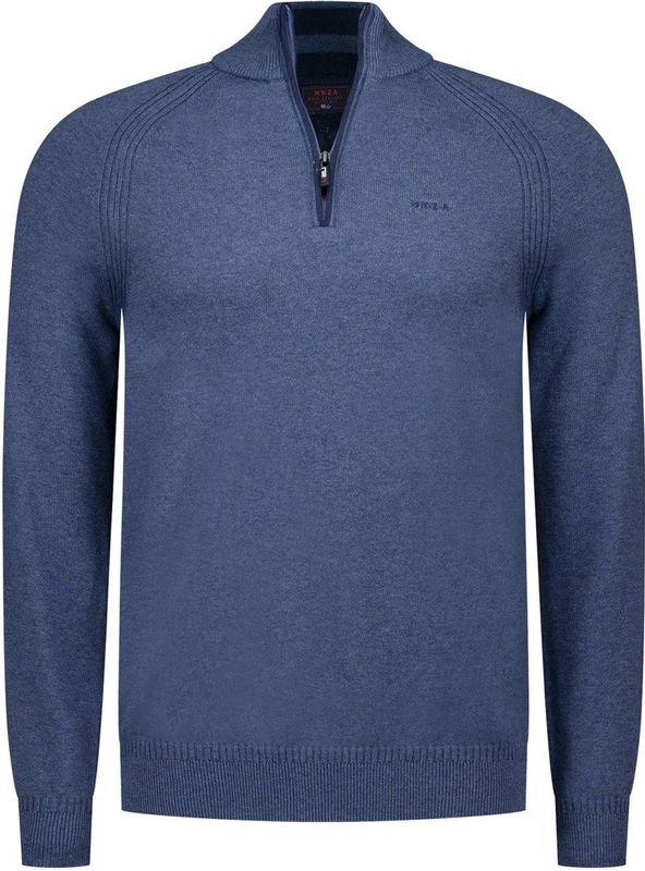NZA - Katoenen Half Zip Trui - Blauw