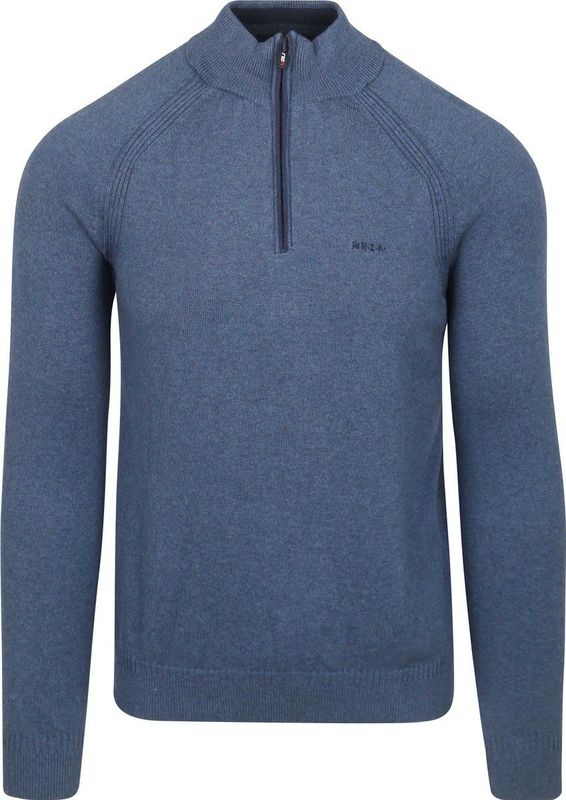 NZA - Blauwe - Katoenen Half Zip Trui