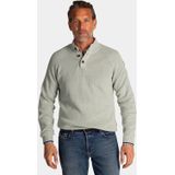 NZA - 25GN461 - Trui - Groen - Katoen - Half Zip met Knoopsluiting