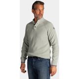 NZA - 25GN461 - Trui - Groen - Katoen - Half Zip met Knoopsluiting