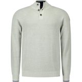 NZA - 25GN461 - Trui - Groen - Katoen - Half Zip met Knoopsluiting