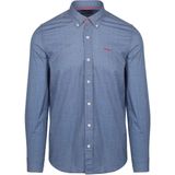 NZA - Blauw - Katoenen Stretch Overhemd - Regular Fit