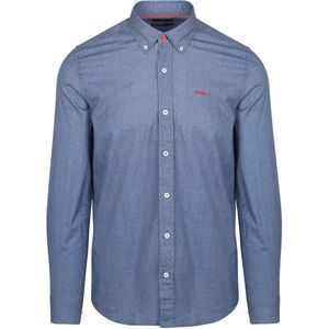 NZA - Blauw - Katoenen Stretch Overhemd - Regular Fit