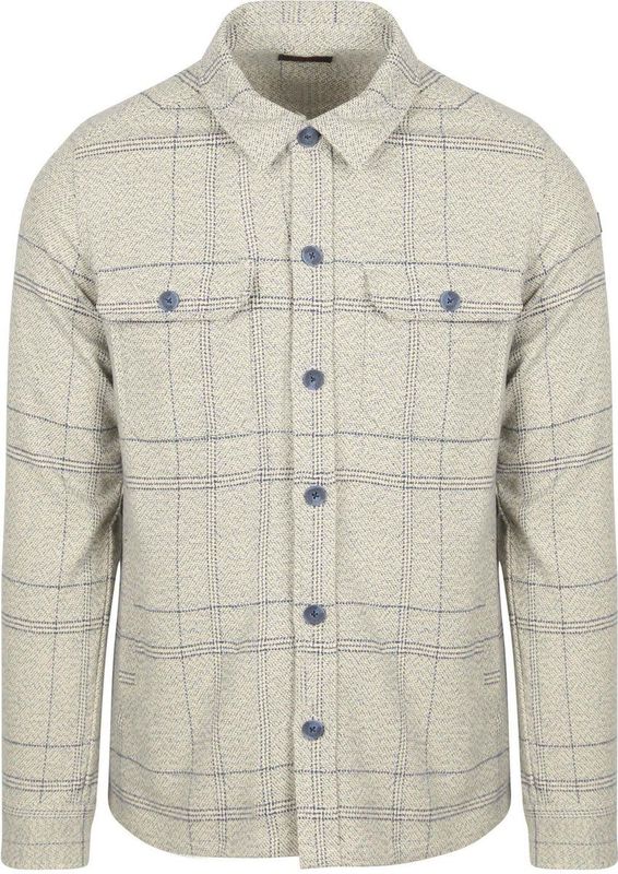 NZA - Overshirt Atlas Tenax Check - Lichtblauw Grijs Blauw - Heren Vest - Regular-fit - Katoen - Ruit Dessin