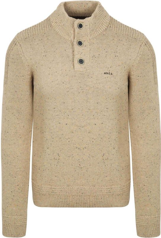 NZA - Ecru - Katoenen Half Zip Trui