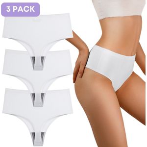 Naadloze string voor Dames - Naadloos ondergoed dames - Maat S - Wit - Set van 3 - Ultrazacht - Naadloos ondergoed dames - Seamless ondergoed dames - Invisible string - Naadloze string