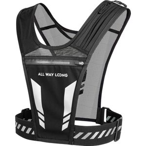 ALL WAY LONG - Hardloopvest - Zwart - Met Drinkhouder en Waterdichte Telefoonhouder
