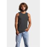 L&S - Sport Singlet - Donkergrijs - Mouwloos Shirtje - Katoen/Elastaan