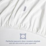 H&D - Hoeslaken - Wit - 100% Jersey Katoen - Geschikt voor Matrassen tot 35 cm