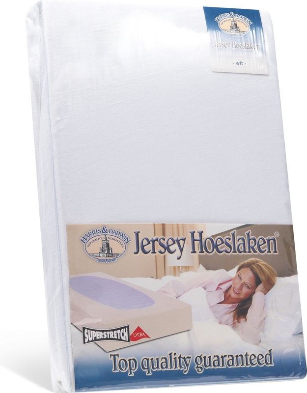 H&D - Hoeslaken - Wit - 100% Jersey Katoen - Geschikt voor Matrassen tot 35 cm