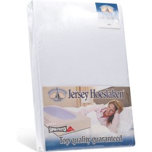 H&D - Hoeslaken - Wit - 100% Jersey Katoen - 200x200 cm