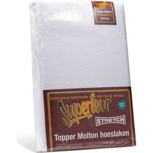 Superieur - Topper Molton Hoeslaken - 180 x 200/220 cm - Matrasbeschermer