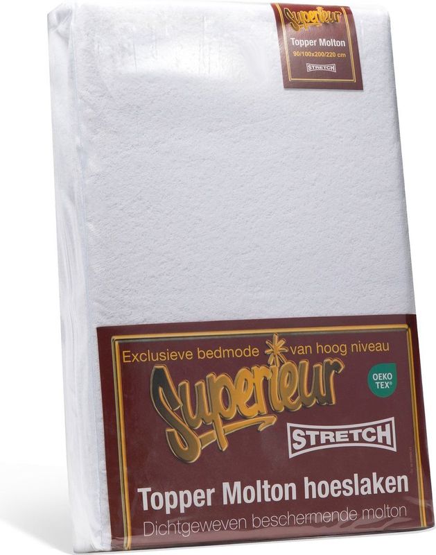 Superieur - Topper Molton Hoeslaken - 180 x 200/220 cm - Matrasbeschermer