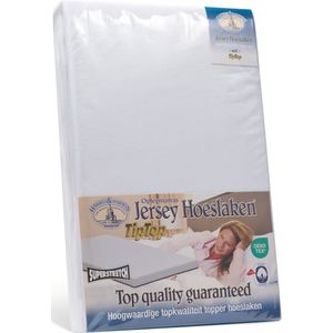 H&D - Jersey Hoeslaken - Wit - 100% Katoen - Tot 15cm Matrasdikte