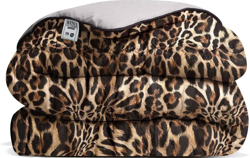 Avenue - Hoesloos Dekbed - Panter Luipaard/Taupe Grijs - 200x200 cm - Anti-allergisch