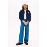 Sweatvest - Geribd - Zwart - Sweatstof - Normale Pasvorm