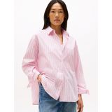 TOMMY HILFIGER - Blouse - Rosa/Zwart/Wit - Klassieke Blouse - Oversized