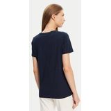 Tommy Hilfiger S/S T-shirt voor dames, Blauw (Donker Nacht Marine), XXS