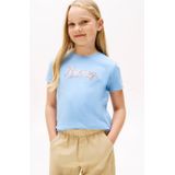 Tommy Hilfiger - TOMMY SCRIPT SEQUINS T-shirt - Cloudy Blue - Korte Mouwen - Regular Fit