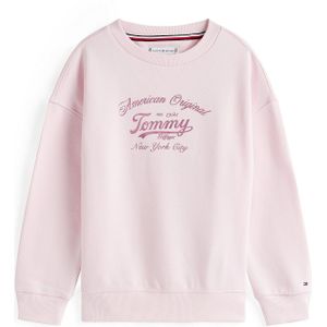 Tommy Hilfiger - TOMMY SCRIPT SWEATSHIRT - Light Pink - Sweatshirt - Voor Kinderen Tot 16 Jaar