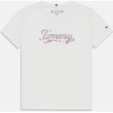 Tommy Hilfiger - TOMMY SCRIPT SEQUINS TEE - T-shirt - Wit - Katoen