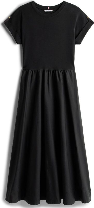 Tommy Hilfiger - Midi Jurk - Donkerblauw - Biologisch Katoen