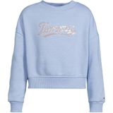 Tommy Hilfiger - TOMMY SCRIPT SEQUIN SWEATSHIRT - Cloudy Blue - Sweatshirt - Voor Kinderen Tot 16 Jaar
