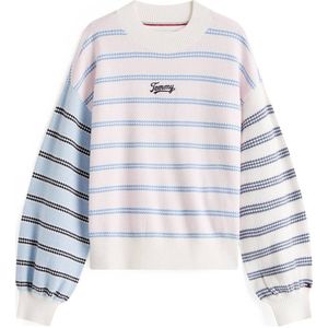 TOMMY HILFIGER - Trui - Lichtblauw - Gestreept - Knitwear