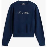 Tommy Hilfiger - Lurex Script Reg Swtshrt Ww0ww47159 - Slip-on Sweatshirt - Donker Navy Blauw