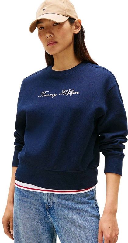 Sweater - Ronde Halslijn - Blauw - 85% Gerecycled Katoen, 15% Polyamide