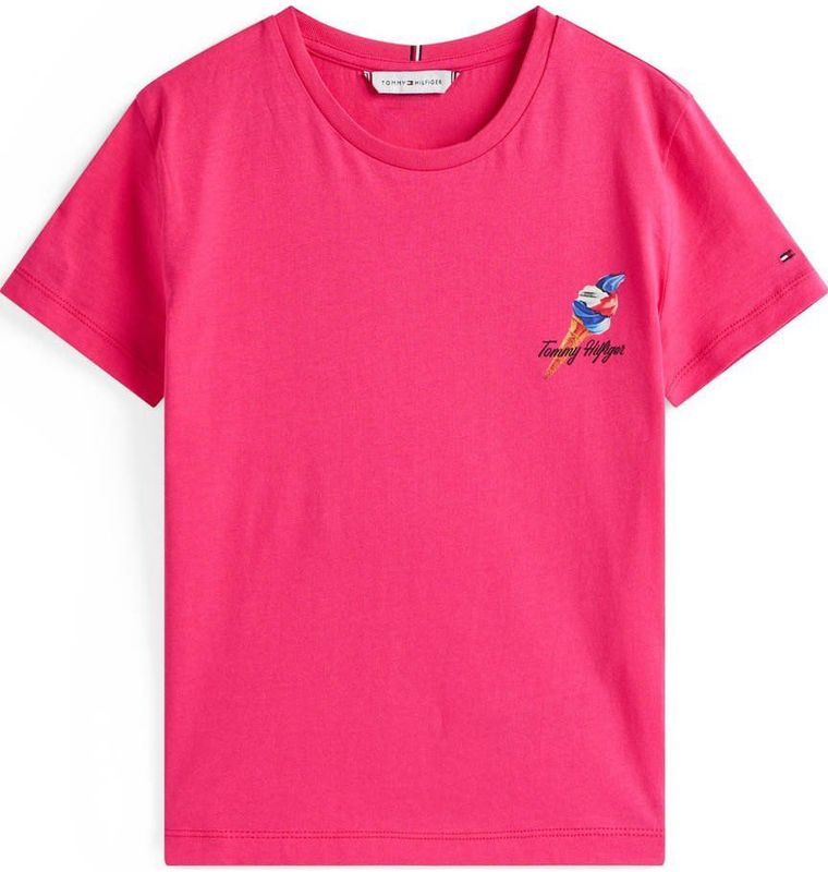 TOMMY HILFIGER Shirt  donkerbeige / royal blue/koningsblauw / fuchsia / watermeloen rood