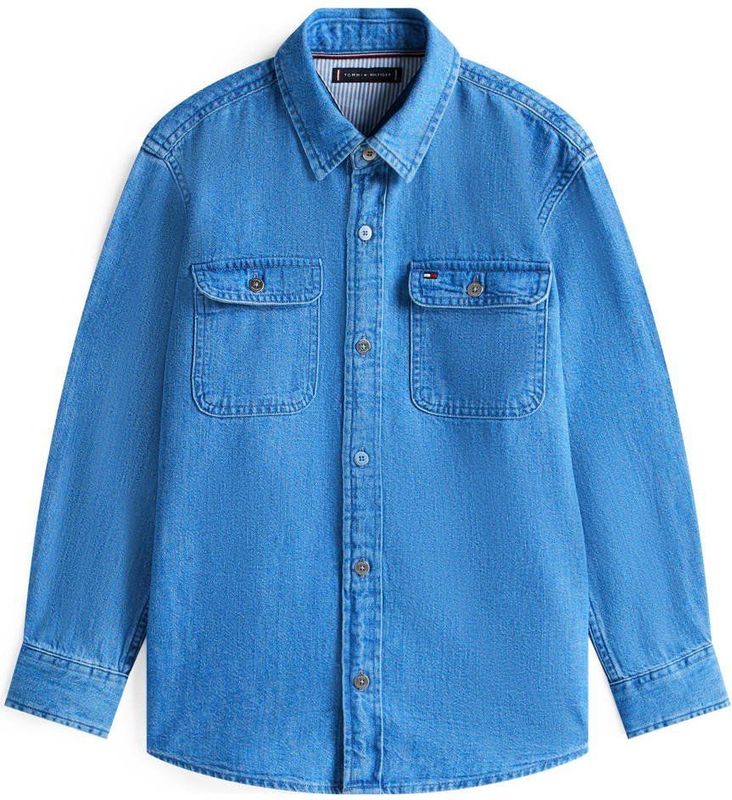 Tommy Hilfiger - Regular Fit - Jeansoverhemd - Mêlee - Puur Katoen