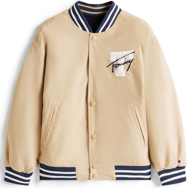 TOMMY HILFIGER - College Jacket - Beige - Licht Gevoerd - Gerecycled Materiaal