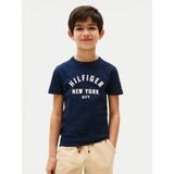 Tommy Hilfiger - CURVED HILFIGER GRAPHIC TEE SS - T-shirt - Dark Night Navy - Korte Mouwen, Ronde Hals