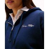 Tommy Hilfiger Hoodie met ritssluiting voor dames, Blauw (Donker Nacht Marine), XXS
