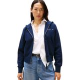 Tommy Hilfiger Hoodie met ritssluiting voor dames, Blauw (Donker Nacht Marine), XXS