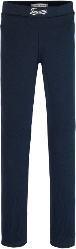 Tommy Hilfiger - Legging - Dark Night Navy - Voor Kinderen Tot 16 Jaar - Met Logo-opdruk